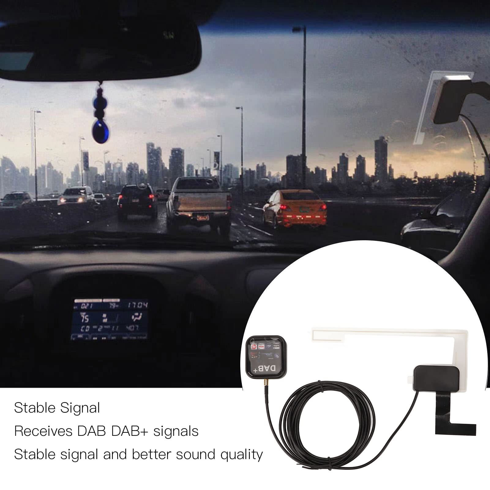 Adaptateur de Récepteur Radio Numérique DAB+ Portable, Alimenté par USB avec Antenne, Compatible pour Smartphones et Tablettes Android