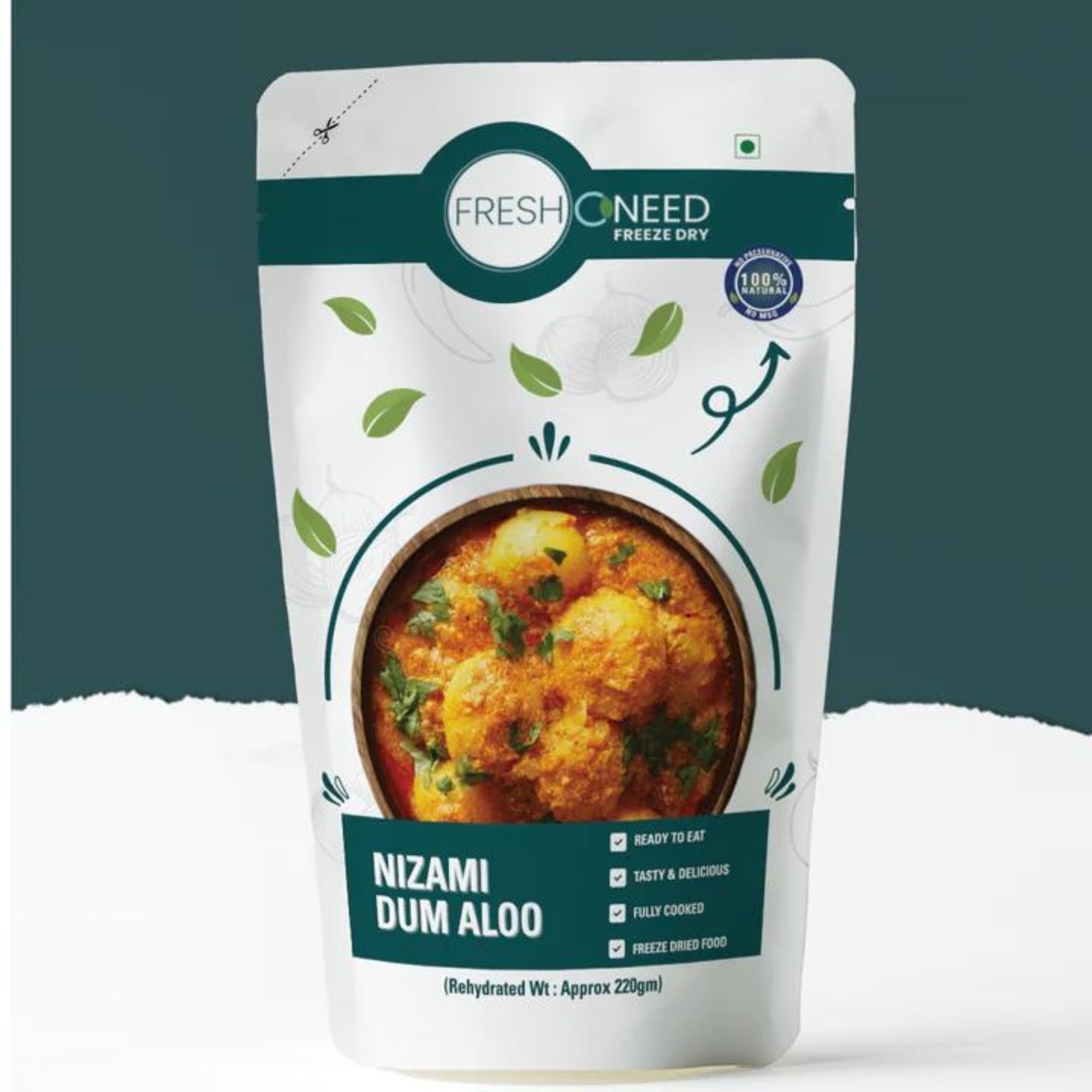 FreshOneed Nizami Dum Aloo | Authentic Indian Dum Potato Curry | Single Serving | Spicy & Flavorful | Easy to Cook—Just Add Water | 100% Natural | No Preservatives | No Chemicals.