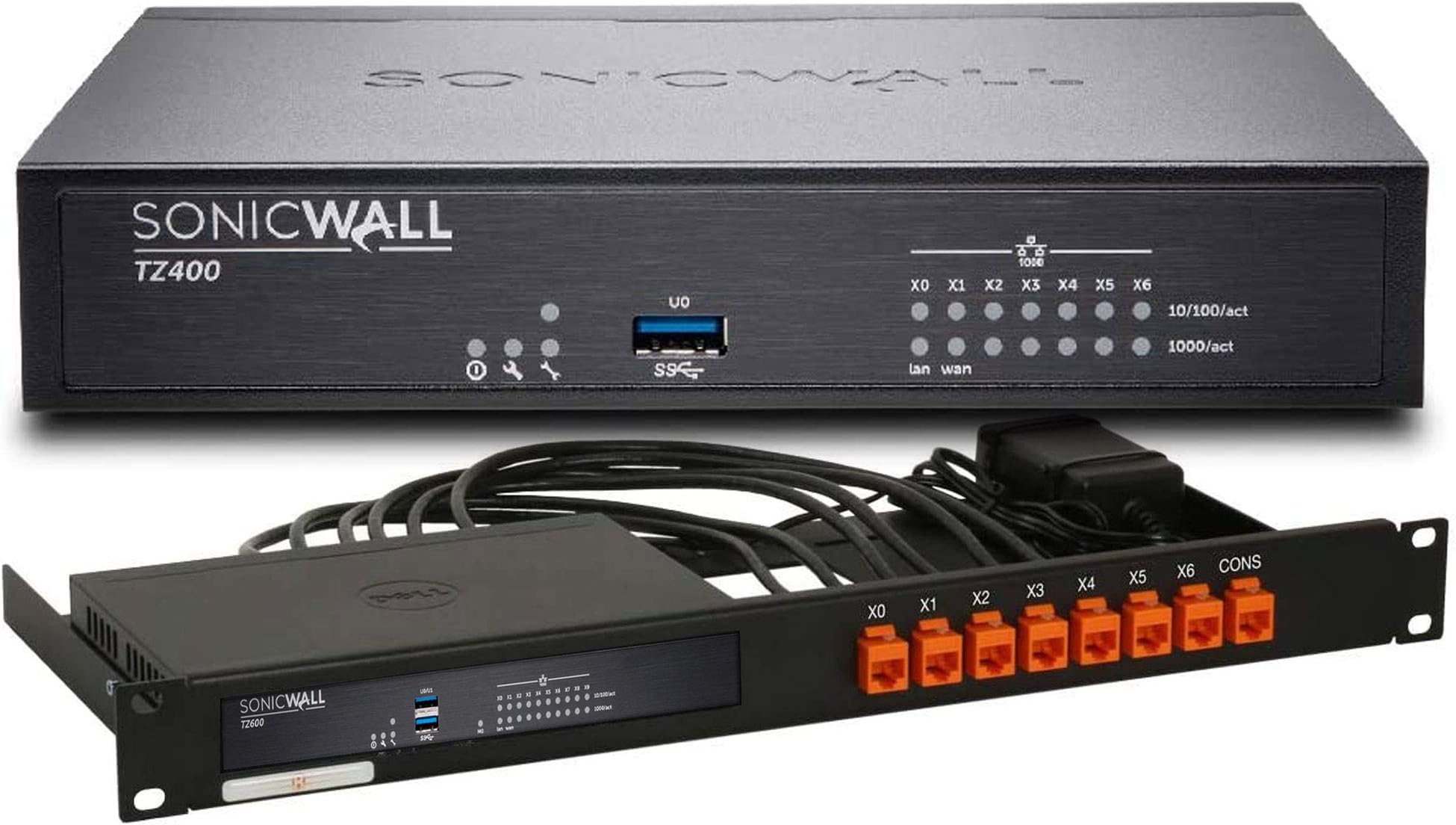 SonicWall TZ400 Network Security Appliance and 3YR Secure Upgrade Plus Bundle with Rackmount Kit (01-SSC-0505+RM-SW-T4)