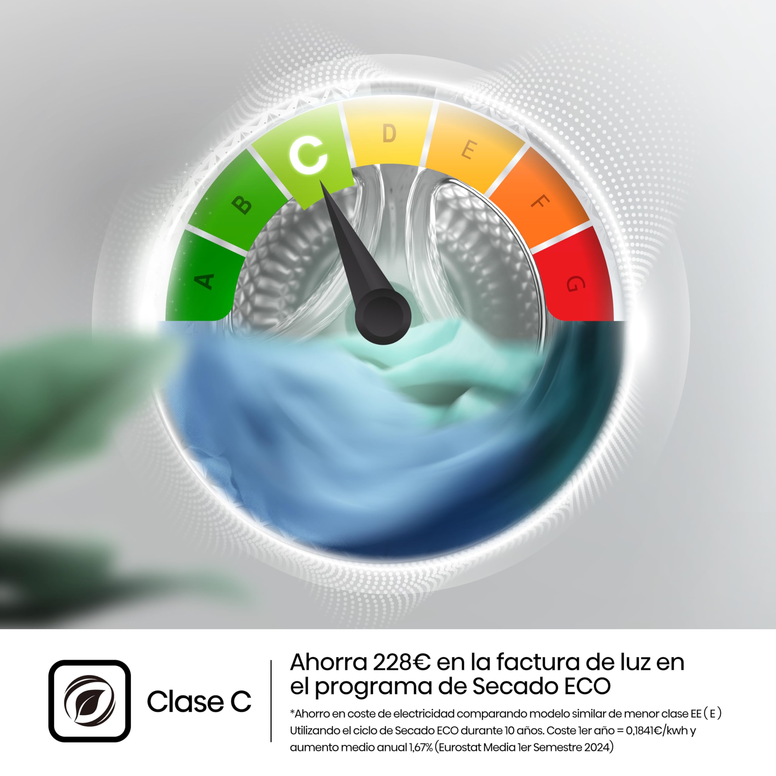 Hisense DH3S902BWCC - Secadora 9Kg, Clase C, Fondo 59cm, Secado Automático, Secado Rápido 30', Smart Pair, Antiarrugas, Bomba de Calor, Allergy Care, Blanco