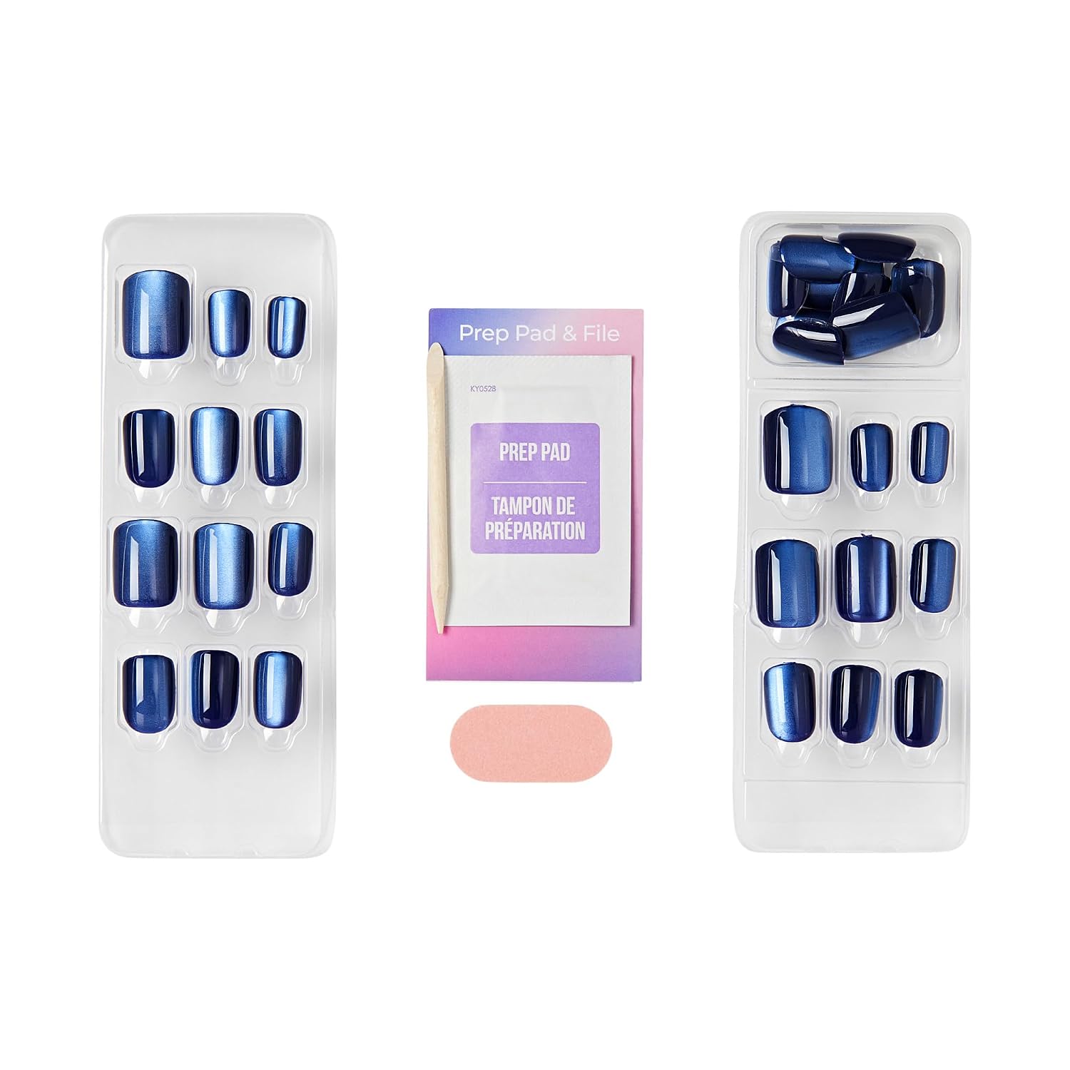 Kiss Impress No Glue Mani Press On Nails, ColorFX, 'Velvet Romance', Purple, Short Size, Squoval Shape, Includes 30 Nails, Prep Pad, Instructions Sheet, 1 Manicure Stick, 1 Mini File