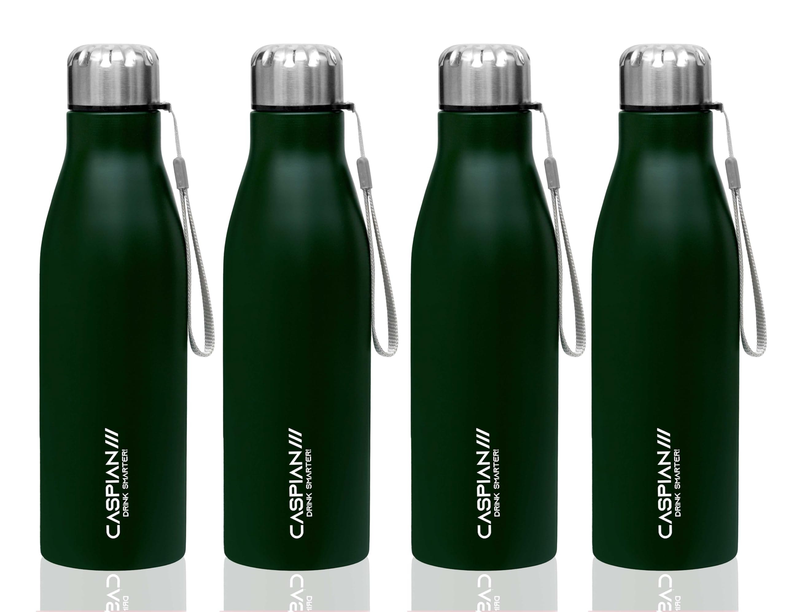 CASPIAN /// Bolt Stainless Steel Water Bottle (Green, 1 Litre, Set of 4)| Leak Proof Thunder for Fridge Home Office Travel School Kids Boys Girls Adults Sports Gym Yoga (B0CDKY5CSP) Amazon Price History, Amazon Price Tracker