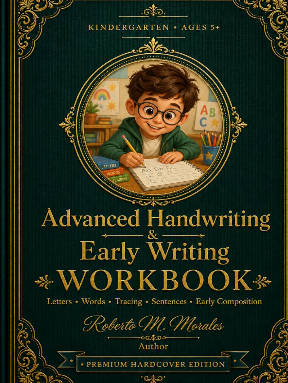 Kindergarten Advanced Handwriting & Early Writing Workbook: Letters • Words • Tracing • Sentences • Early Composition