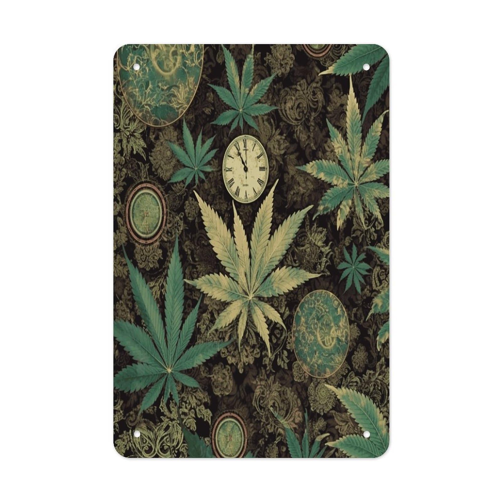 A Puff in Time Weed Marijuana Metal Tin Sign Wall Decor Hanging Plaque