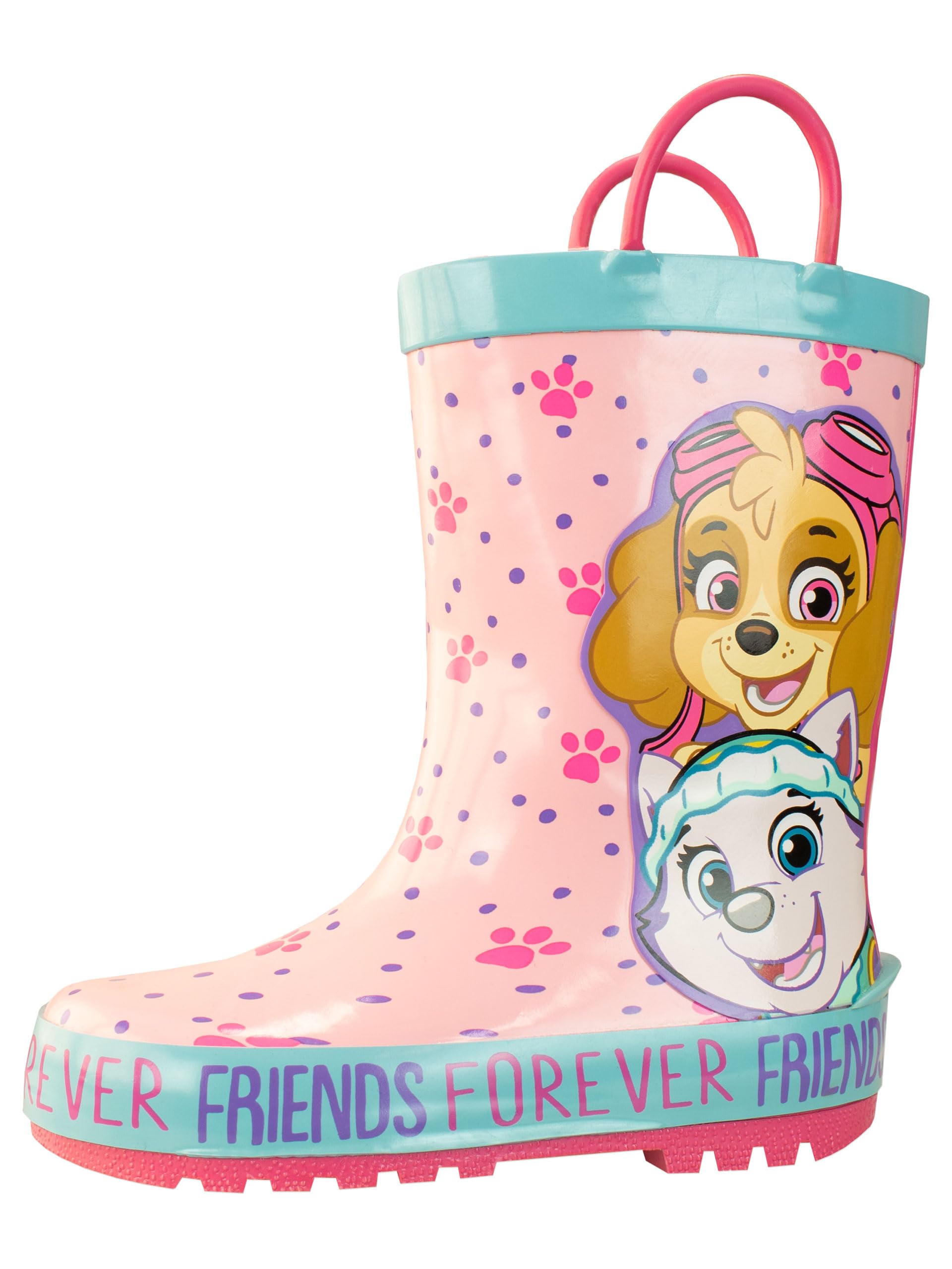 Stivali Di Gomma Per Bambina Con Stampa Carlino - Grigio E Rosa - Taglie UK 1-13 - Impermeabili E Comodi