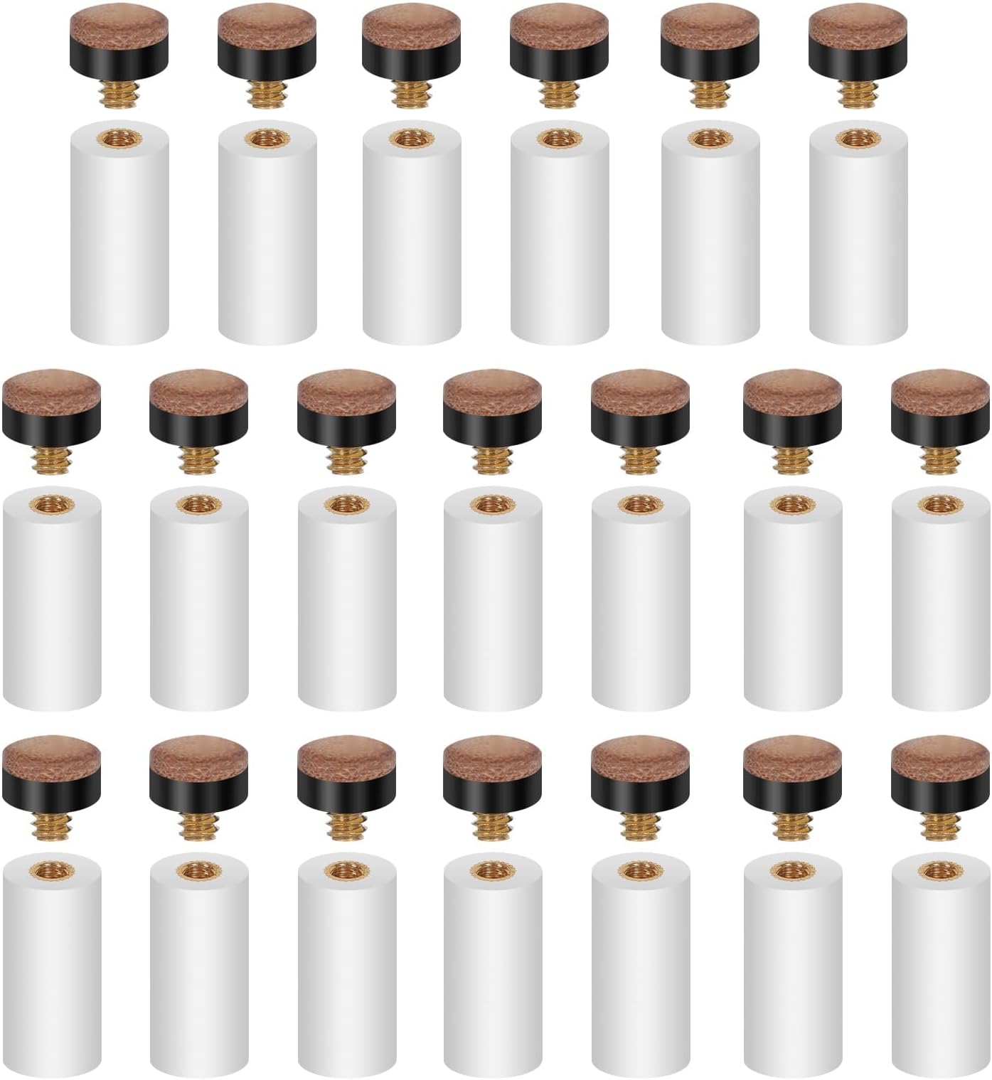 KASTWAVE 20 Pcs 13mm White Billiard Pool Cue Tips Replacement Kit Hard Leather