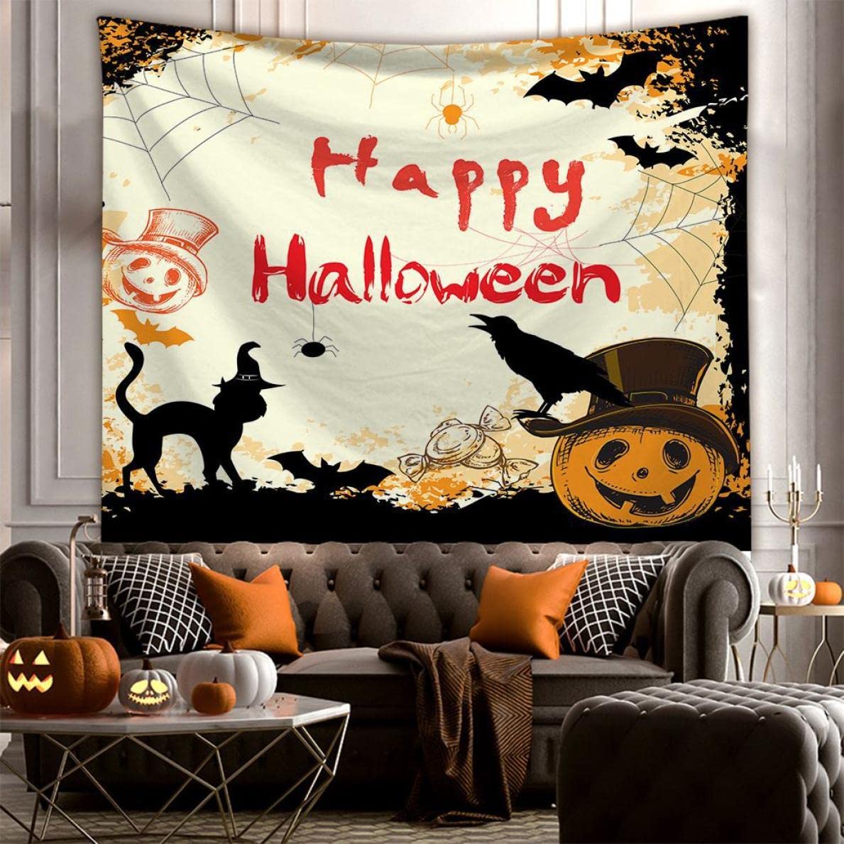 Amazon.co.jp: [KMBIGNK] 壁掛けタペストリー ハロウィンタペストリー