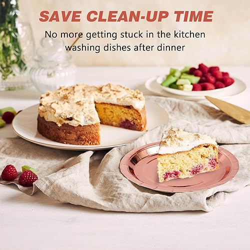 Miniatura 34 de Platos de papel desechables rojos, 50 platos llanos de 9 pulgadas a granel para suministros de fiesta, platos de fiesta de colores y resistentes