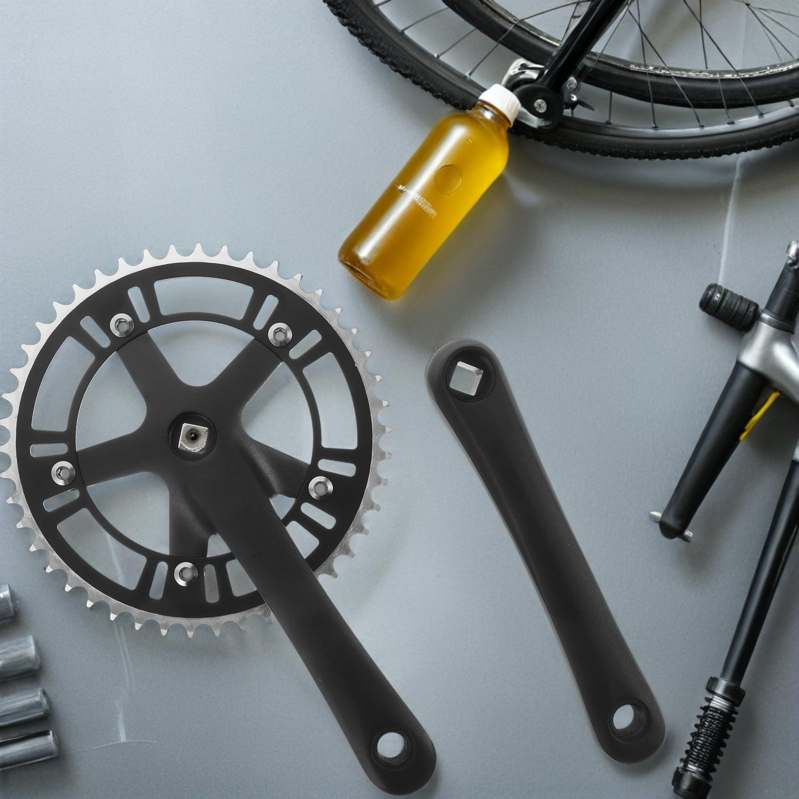 CANIGHT Juego de Bielas para Bicicleta de Montaña 46t 170mm Negro