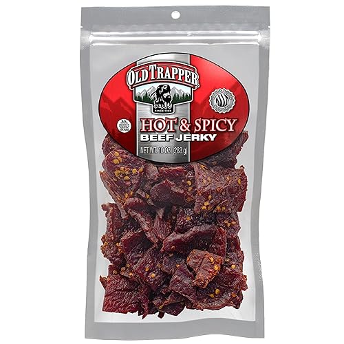 Old Trapper Carne seca picante y picante Aperitivos ahumados de madera real de estilo tradicional Snacks saludables hechos de filetes redondos
