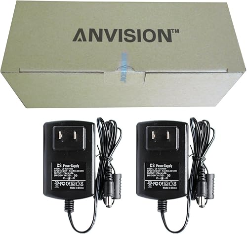 Miniatura 7 de ANVISION Paquete de 2 enchufes de fuente de alimentación de CA a CC de 12 V 3 A, 0.217 in x 0.083 in para tiras de luz LED, cámara de seguridad DVR