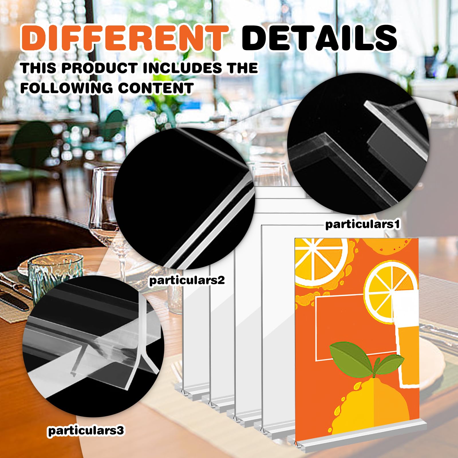 Meyagot Porta-Avvisi Da Tavolo In Acrilico - 6 Pezzi Per Menu, Brochure A5 - Foto 2