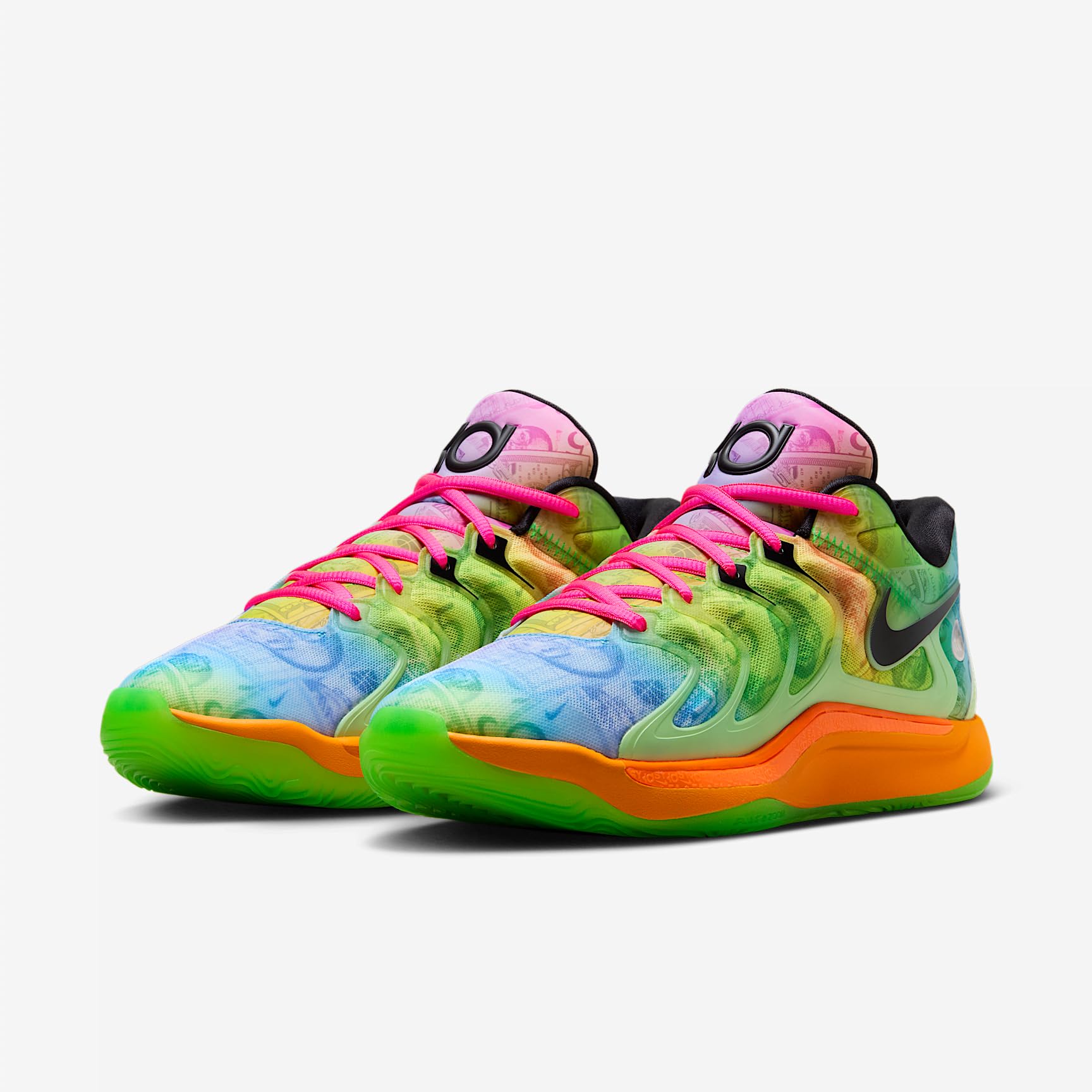 KD17 Basketballschuhe (HF1811-700, Barely Volt/Hyper Pink/Total Orange/Baltic Blue)