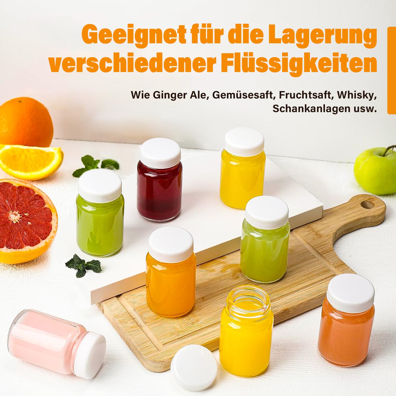 12 Mini Bottiglie Per Liquori 60ml Con Tappi E Imbuto | Bottigliette Vetro Per Olio, Sciroppo, Regali - Foto 12