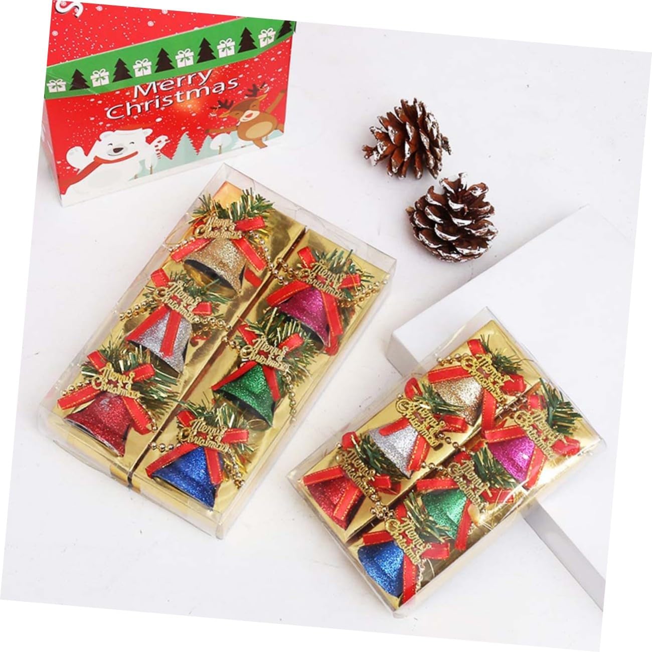 BESTOYARD 12 PCS Christmas Tree Bell Pendants Ornament Christmas Hanging Decorations Xmas Party Supplies Sleigh Bell Ornaments Hanging Christmas Bell Xmas Pendant Ornament to Open Trumpet