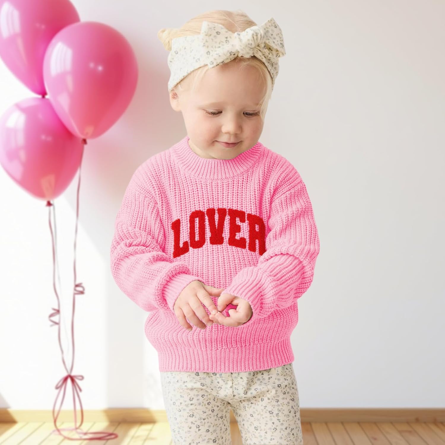Valentines Sweater for Toddler Baby Girl Boy Lover Letter Embroidery Knit Pullover Tops Holiday Outfits Clothes - Image 2