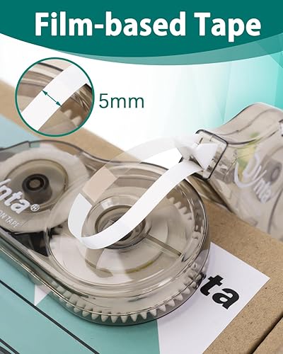 Miniatura 3 de Paquete de 28 cintas correctoras, error blanco, dispensador transparente, 15 pulgadas x 32.8 pies (0.197 in x 32.8 ft), suministros de corrección de