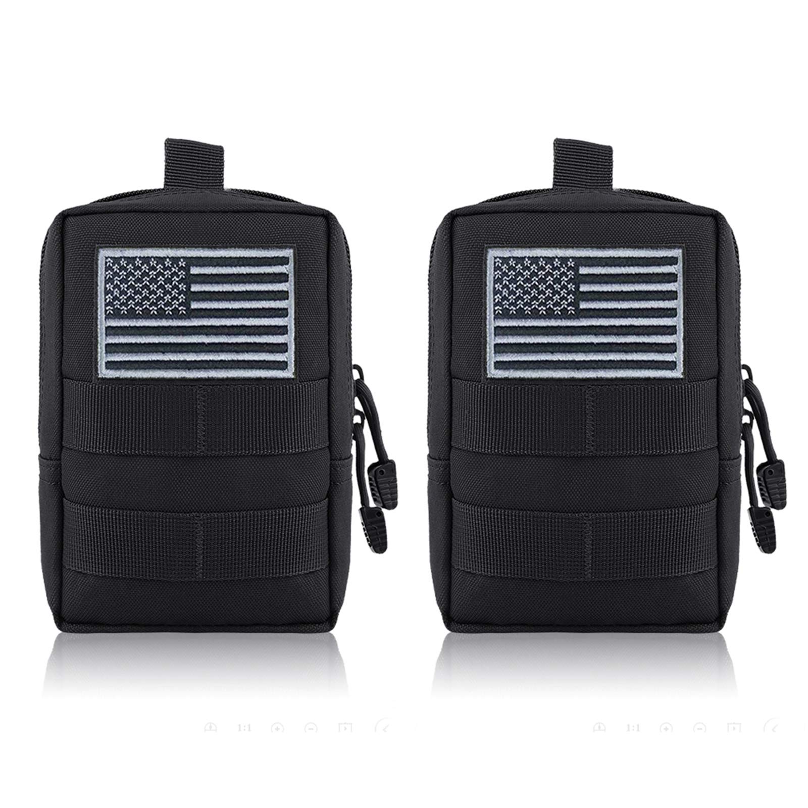 FUNANASUN 2 Pack Molle Pouches - Tactical Compact Water-Resistant EDC Utility Pouch Bags