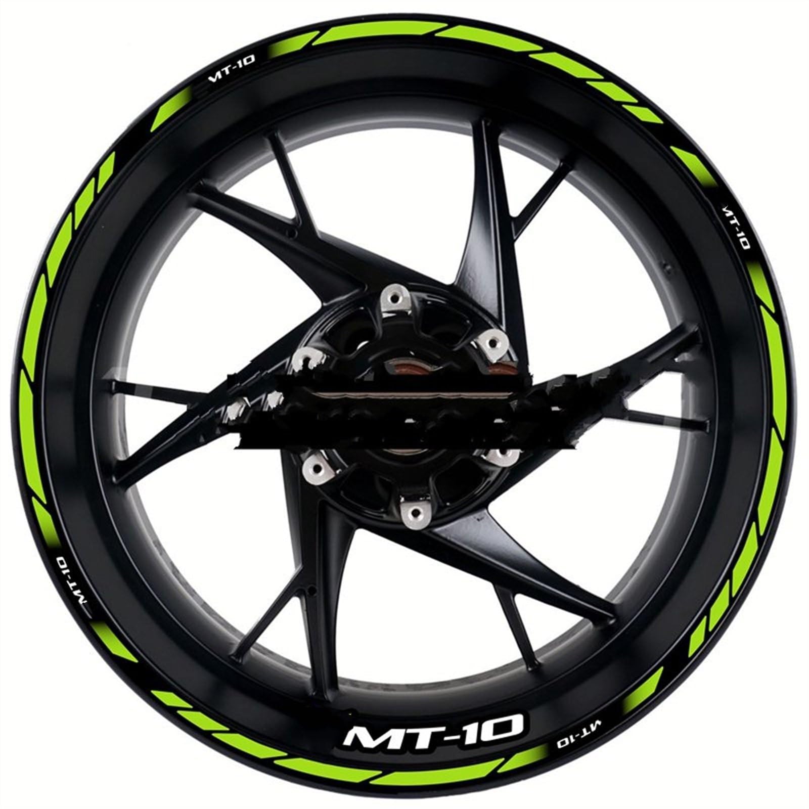 Motorcycle for Yamaha MT-10 Mt10 Front and Rear Tire Waterproof Sticker Reflective Stripe Rim Set Decal Decorative(Color5)