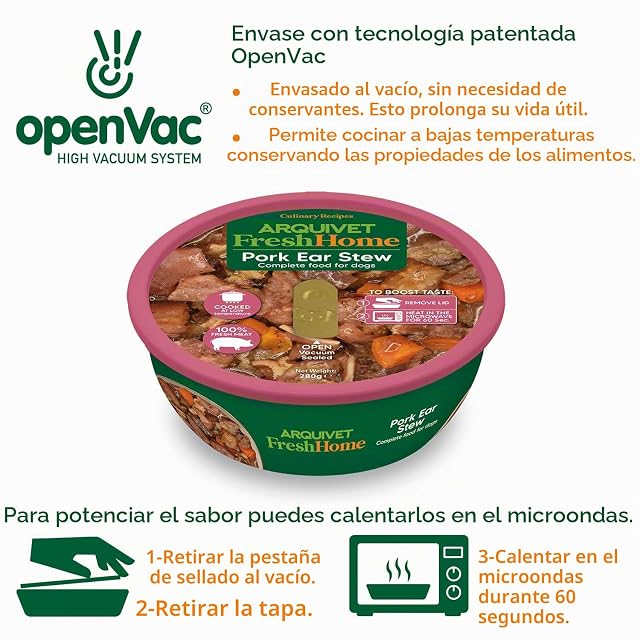 Foto 6 de 6 de ARQUIVET Pack 9 Unidades - FreshHome - Estofado de Oreja de Cerdo para Perro - 280g