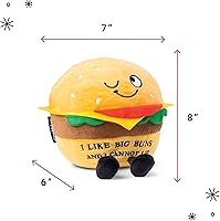 Vista 2 de Punchkins Almohada de Hamburguesa de Felpa - Me gustan las grandes hamburguesas y no puedo mentir, gracioso peluche de hamburguesa, regalo