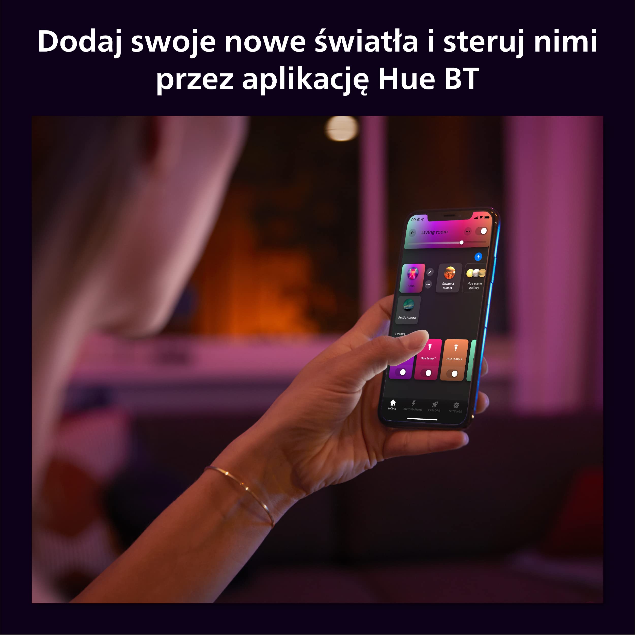 Philips Hue White and color ambiance Lampa wisząca Perifo (czarna)