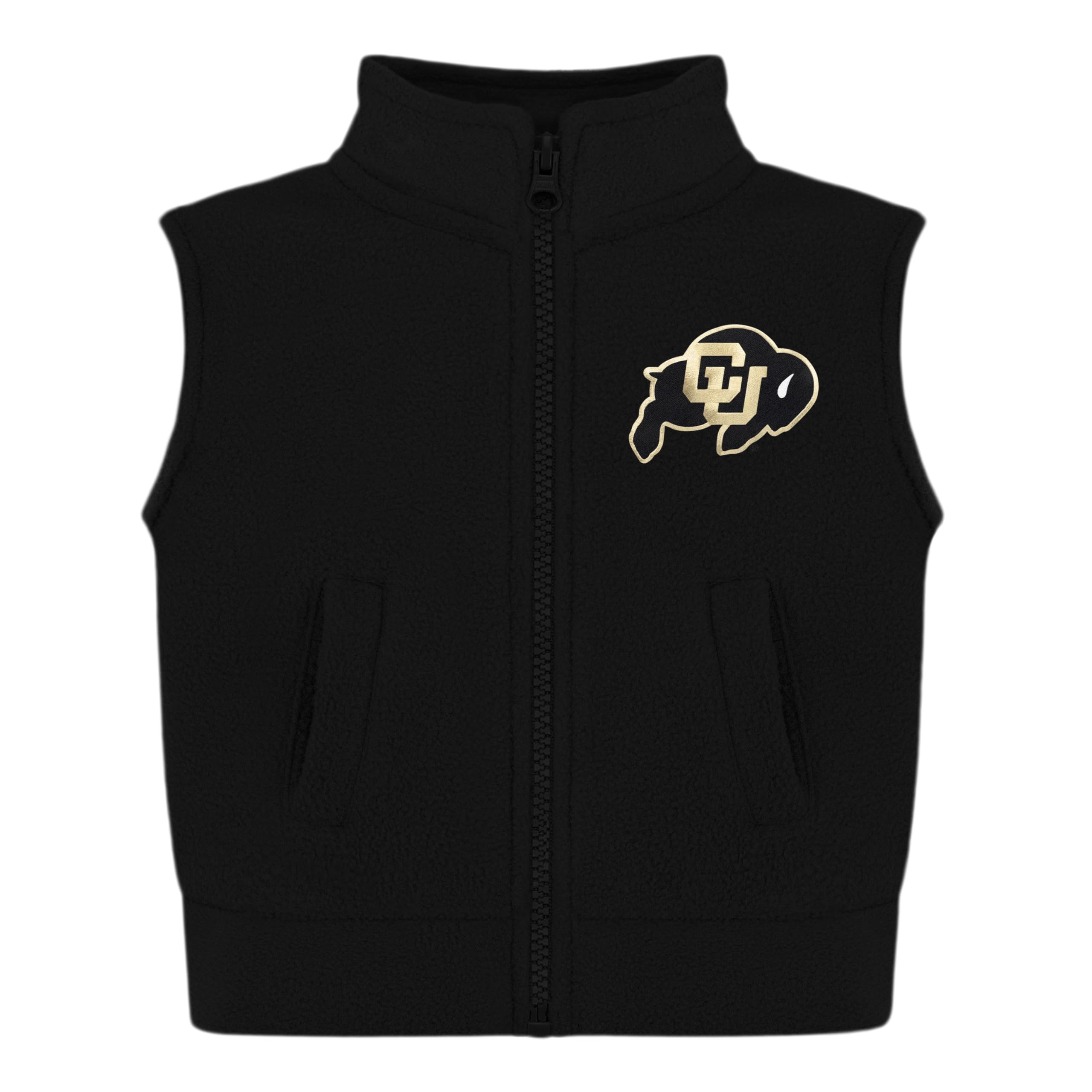 Creative Knitwear College Baby NCAA Officially Licensed Polar Fleece Vest - Colorado Buffaloes Logo - Black - 24 Months