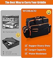Vista 2 de WOMACO Bolsa de transporte de parrilla de 22 pulgadas para Blackstone con tapa de capucha, bolsa de transporte portátil resistente para viajes