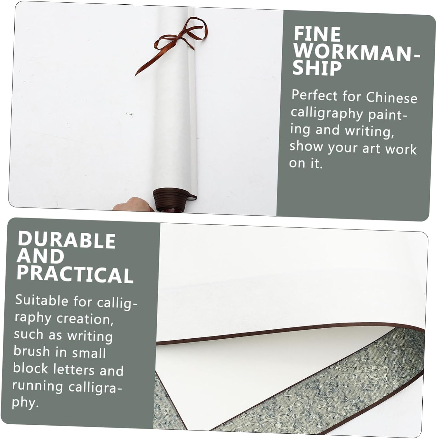 Healifty 2Pcs Blank Hanging Scrolls Professional Calligraphy Painting Paper Multi Function Wall Art Supply for Home Decoration and Writing Practice