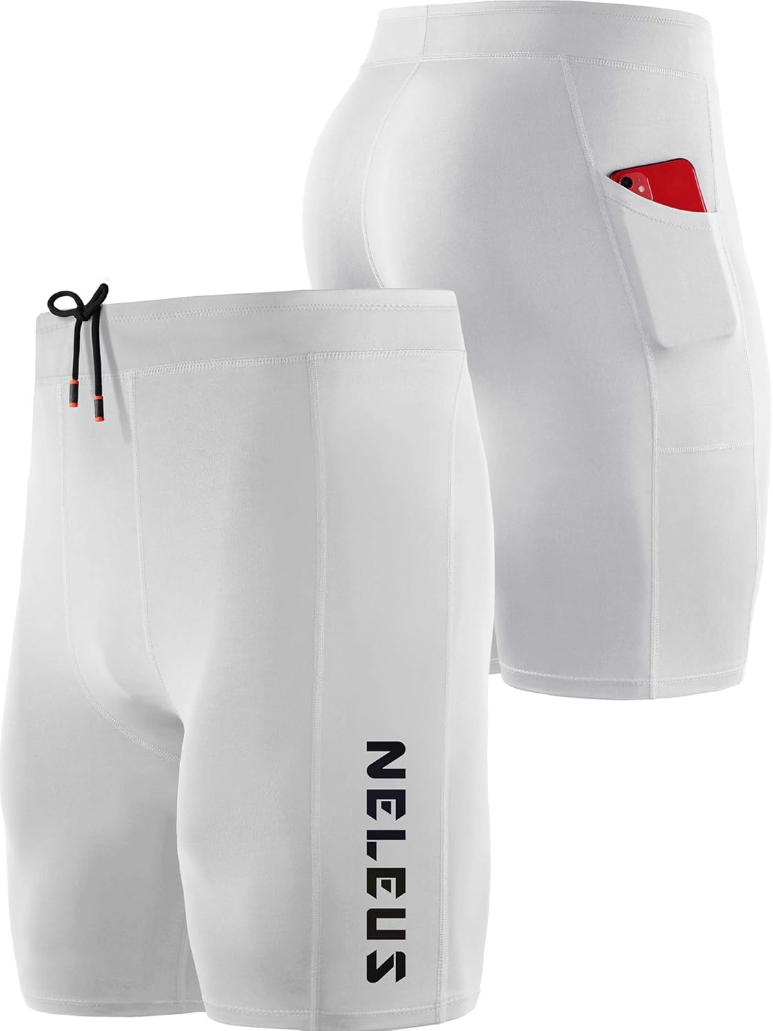NELEUS Men's 3 Pack Running Compression Shorts with Pockets - Image 6
