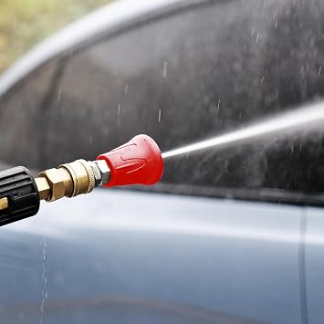 Maxshine Premium Stainless Steel Spray Nozzle Set | Universal 14 Quick-Connect Nozzles (15, 25, 40) in Protective Rubber Housing | Durable, Leak-Free Professional Car Wash Accessory