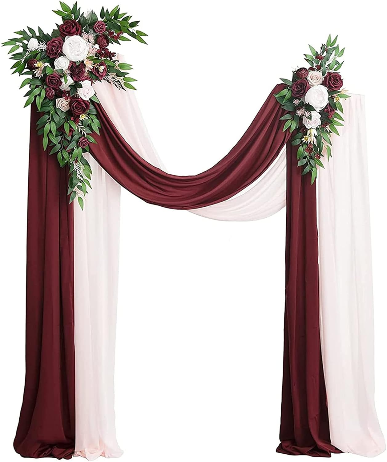 Wedding Arch Flowers Boho(Pack of 4) 2pcs Artificial Flowers Arch Decor with 2pcs Wedding Arch