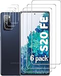 Galaxy S20 FE Screen Protector and Camera Protector, [3 Screen Protectors+3 Camera Protectors][Support Fingerprint] Tempered Glass Screen Protector for Samsung Galaxy S20 FE 5g/4g