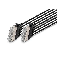 Digitus Cavo LAN Cat 6A – 1 m – 10 pezzi – Slim – F/FTP – Nero