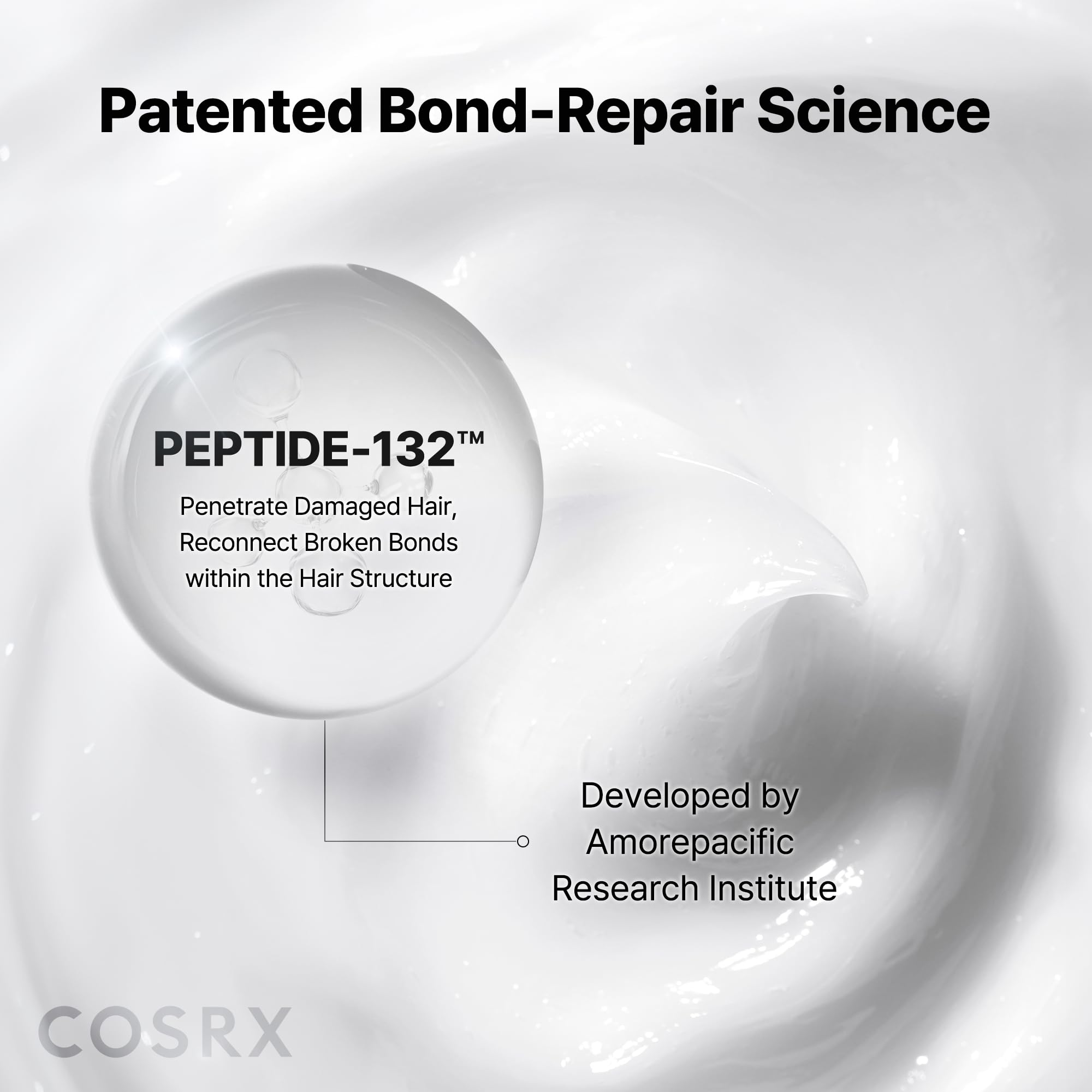 COSRX PEPTIDE 132 Hair Bonding Repair Treatment - Deep Conditioner Hair Mask for Damaged, Dry Hair, Repairs Breakage & Split Ends, For All Hair Types 60ml — view 3