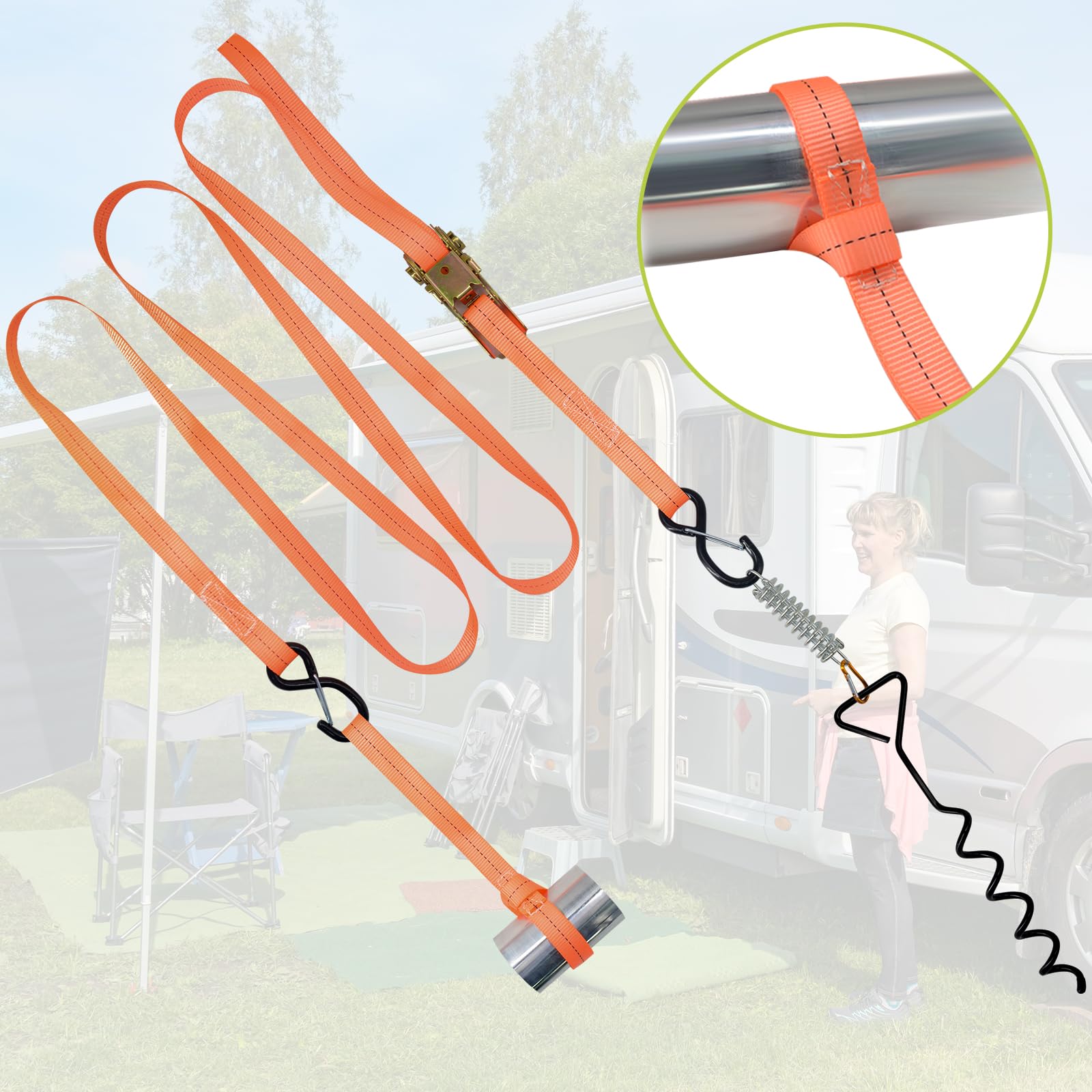 Succulentlovers RV Awning Tie Down Kit - Heavy Duty Zimbabwe - View #11