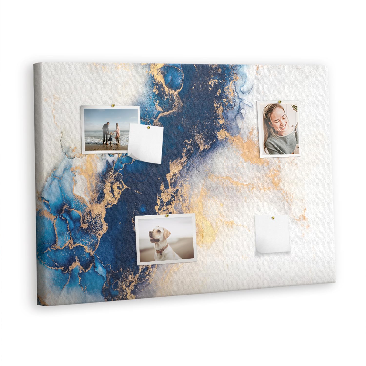 Tableau liège 100x70 cm marbré avec cadre métallique pour notes - 7