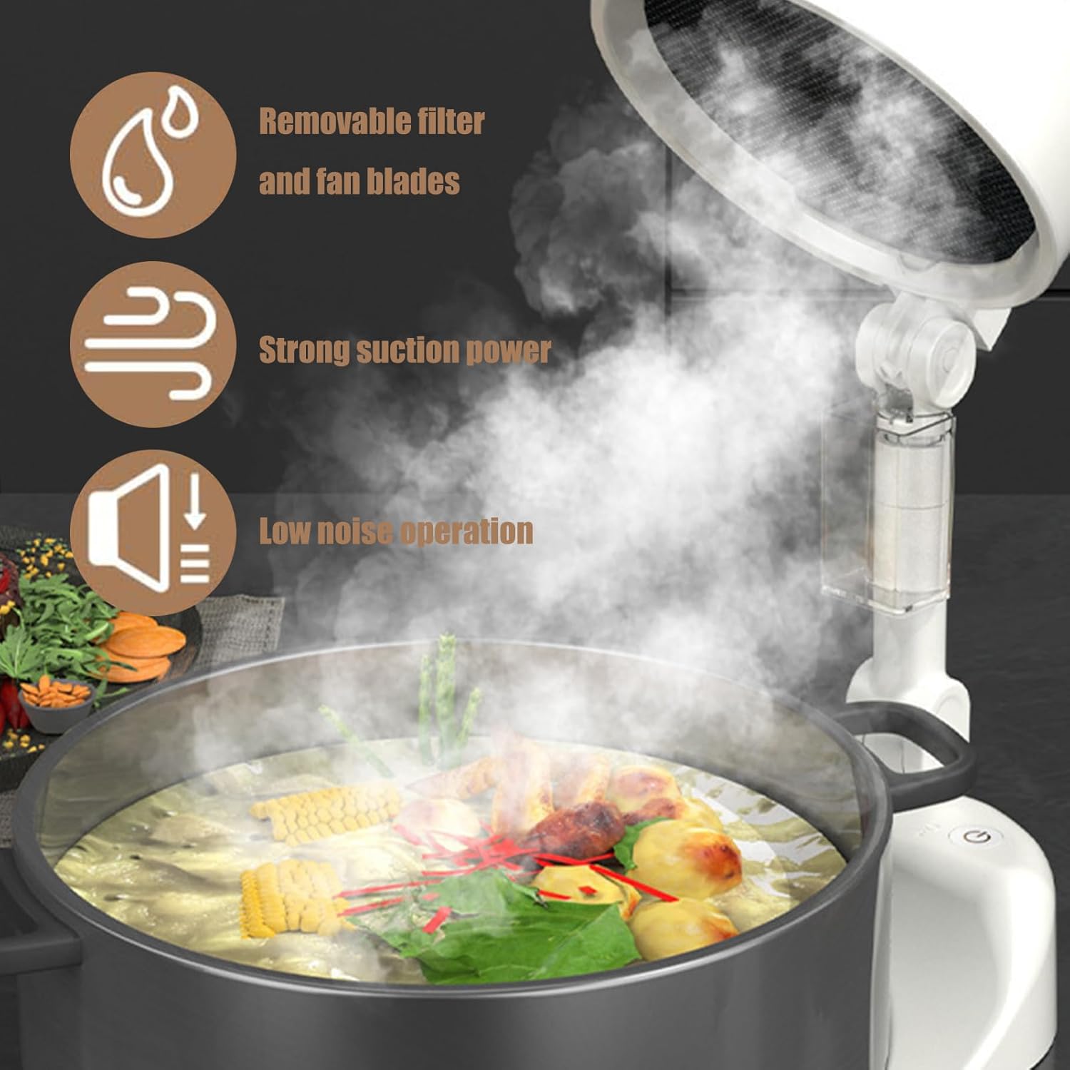 Lightweight Foldable Desktop Exhaust Fan For Indoor Cooking Removable Filter Ranges Hood With Low Energy Consumption Oil Storage Exhaust Fan