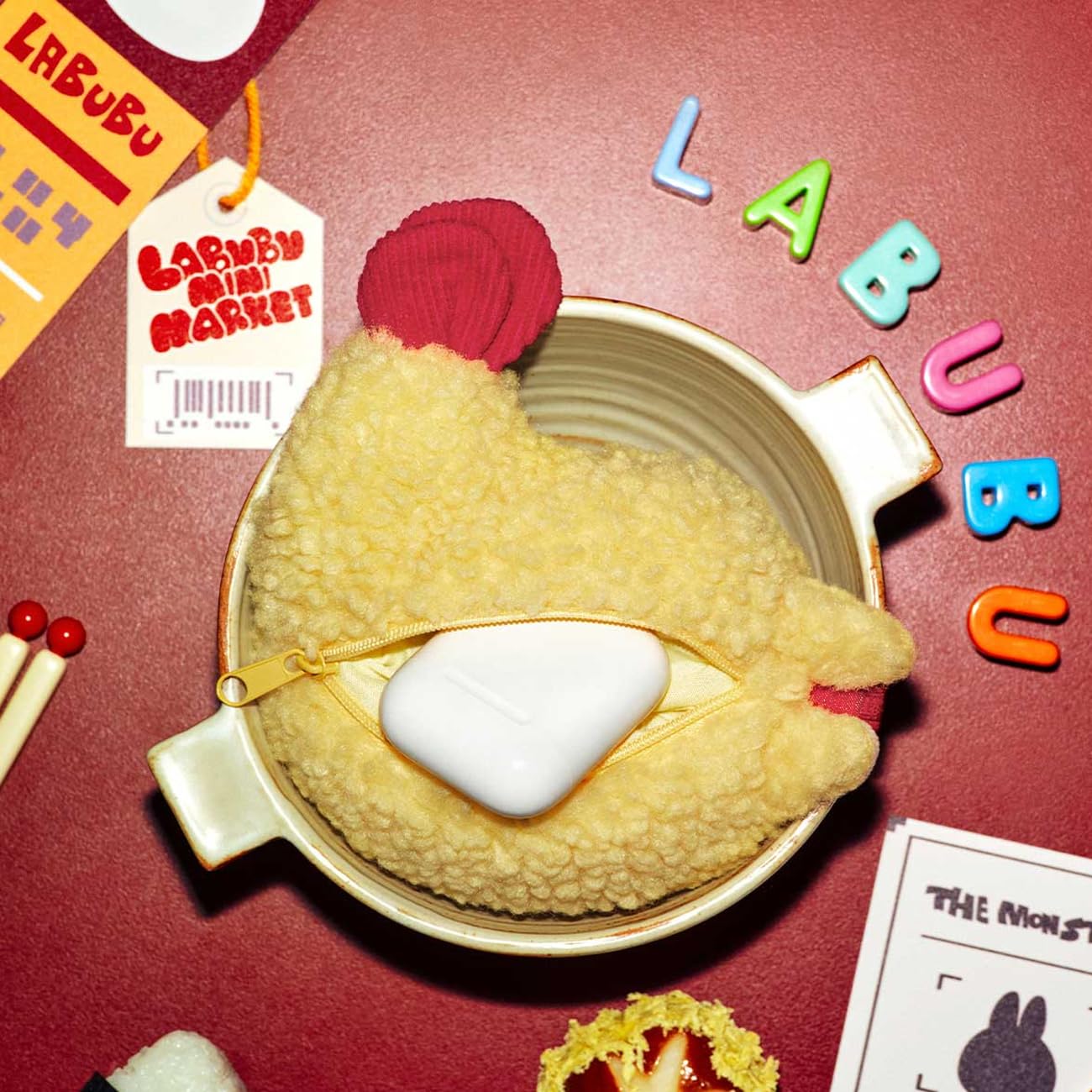 POPMART LABUBU イヤホンケース　エビフライ 正規品 POPMART Labubu エビフライ イヤホンケース 3点セット