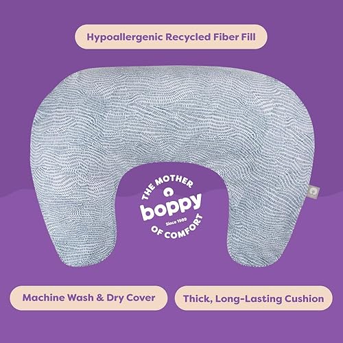 Miniatura 5 de Almohada de lactancia Boppy - Almohada ergonómica para biberón y lactancia con área alta, firme y grande, almohada impermeable con cojín con