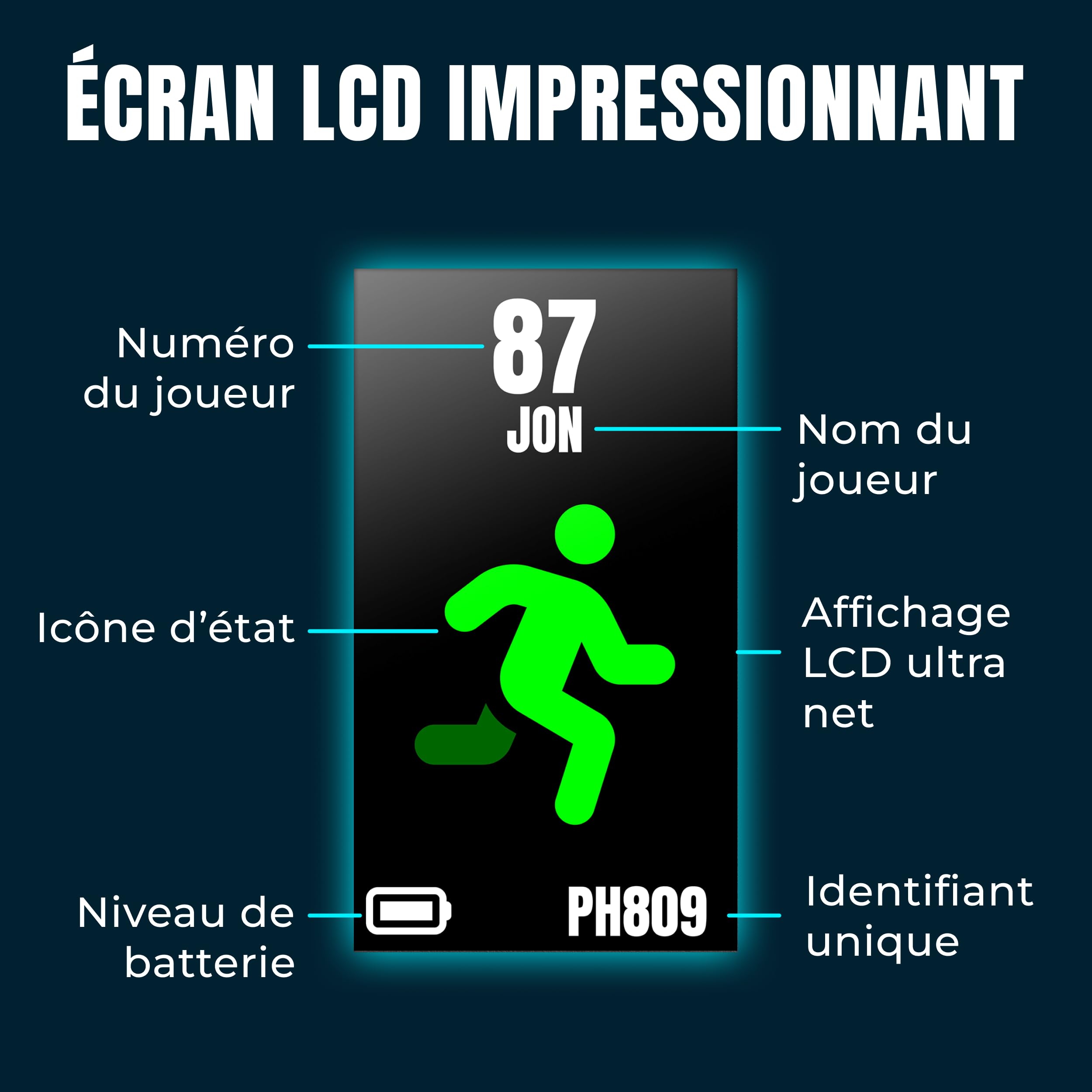 Ensemble de Suivi d'activité Sportive, Gilet de Suivi de Sport GPS et abonnement de 60 Jours Inclus, équipement d'entraînement de Football (Junior L)