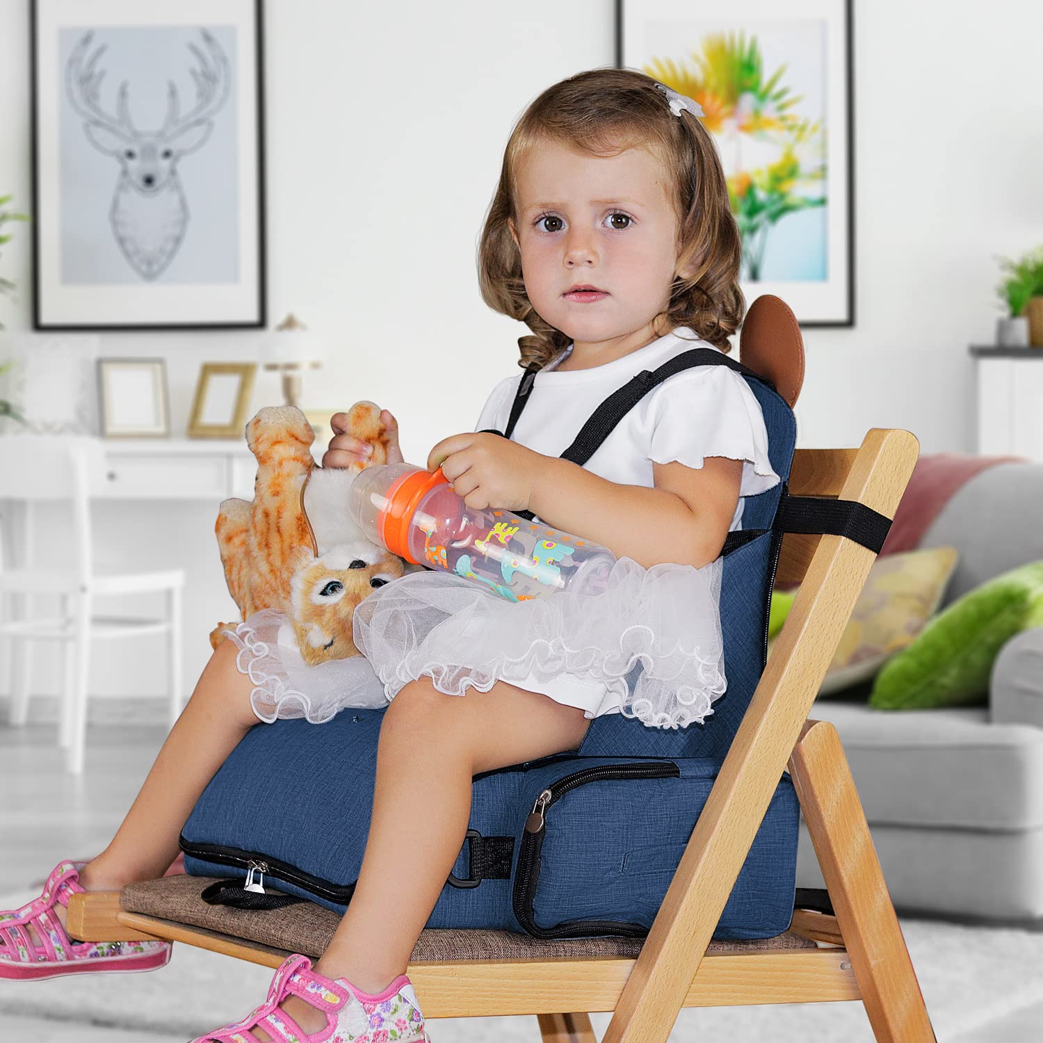 Baby First Alzasedia Bambini da Viaggio 4in1, Borsa Passeggino Termica con Fasciatoio Materassino Portatile, Zaino Mamma Multifunzione, Seggiolone Pappa Portatile, Tessuto Waterproof