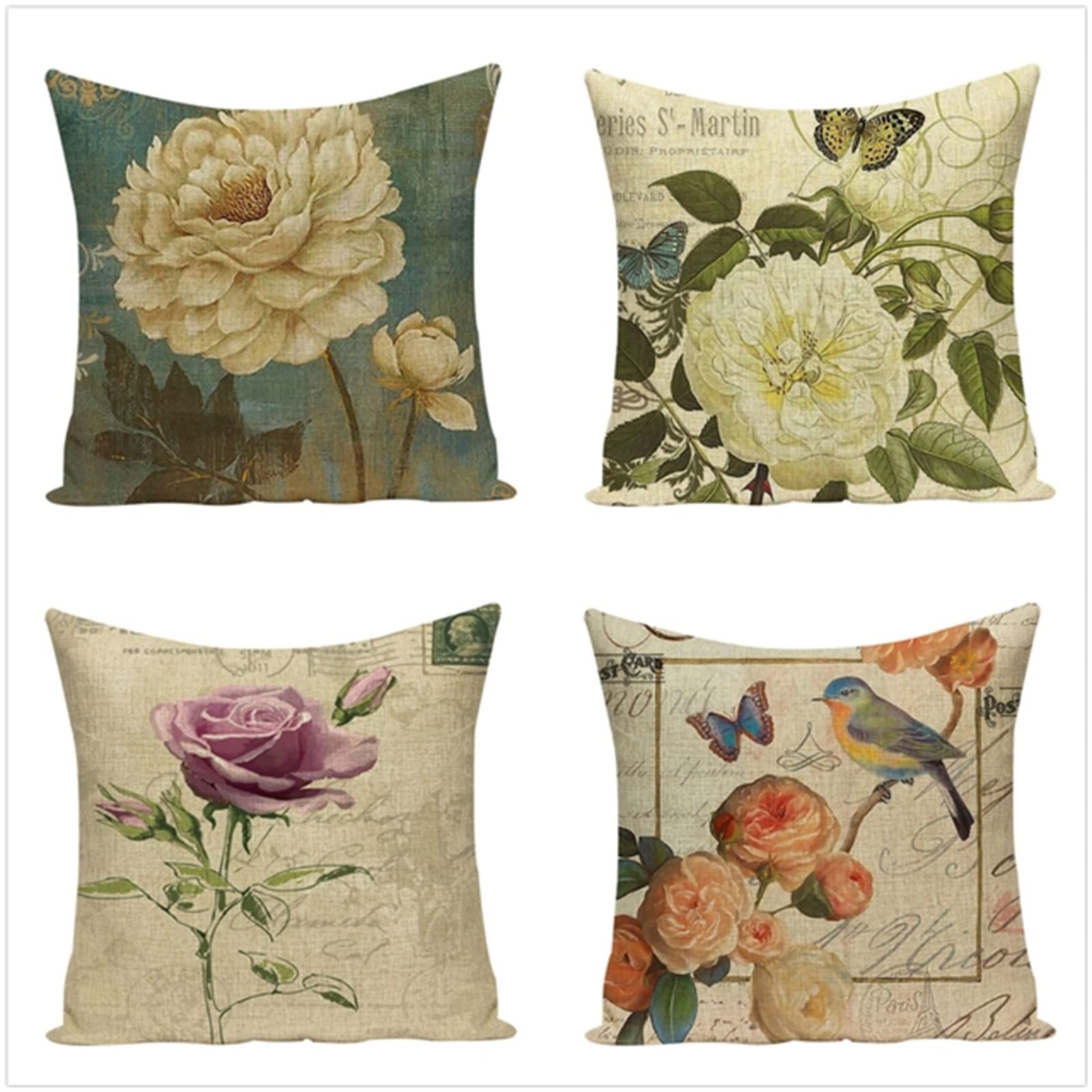 Poszewka na poduszkę 60 x 60 cm, zestaw 4 szt., styl boho, dekoracja do salonu, sypialni, pokoju, poszewka na poduszkę z ukrytym zamkiem błyskawicznym, poduszka na kanapę, Boże Narodzenie,