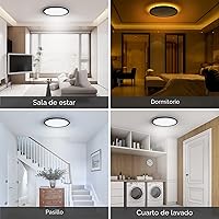 Vista 2 de Matane Lámpara de Techo LED Empotrada de 12 Pulgadas con Luz Nocturna, 24W 2400LM 3000K/4000K/5000K Seleccionable, Luces de Techo Regulables