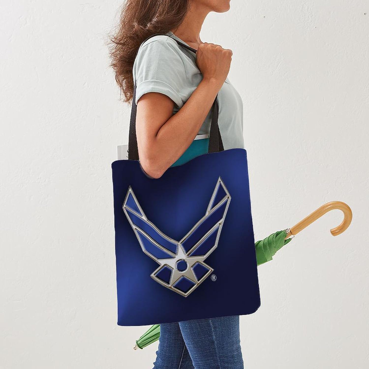 CafePress USAF U.S. Air Force Logo Polyester Tote Bag 16"x16"