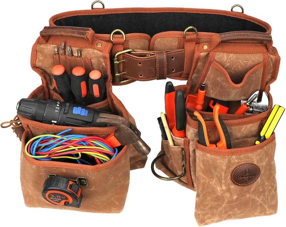 ☘️TOURBON 腰袋 3段 作業用 ウエストバッグ 電工 工具入れ ポケット Amazon | TOURBON 腰袋 3段 作業用 ウエストバッグ 電工 工具入れ 多数