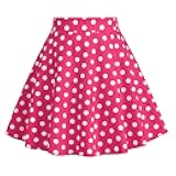 50s Skirts for Kids Polka Dot Swing Skirt Girls Stretch Waist Skater Skirts Vintage A-line Flare Skirts
