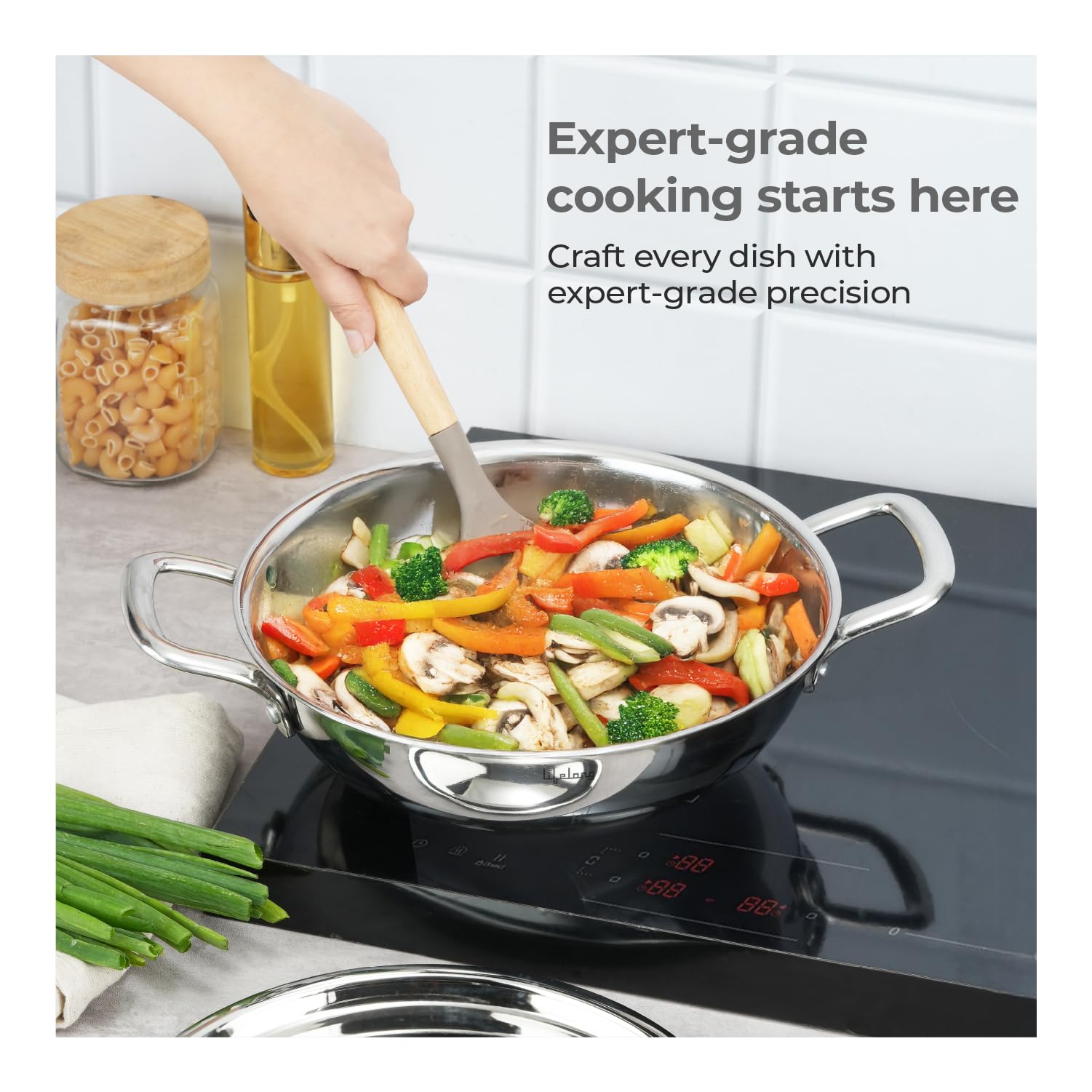 Lifelong Triply Kadai - 26cm, Even Heating -4