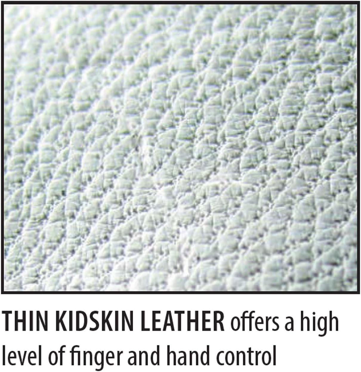 Black Stallion (35KCR A6 Kidskin TIG Glove, Premium Kidskin Leather, ANSI A6 Cut Resistant Liner, Spark & Abrasion Resistant, Kevlar Stitching, Medium, White/Orange