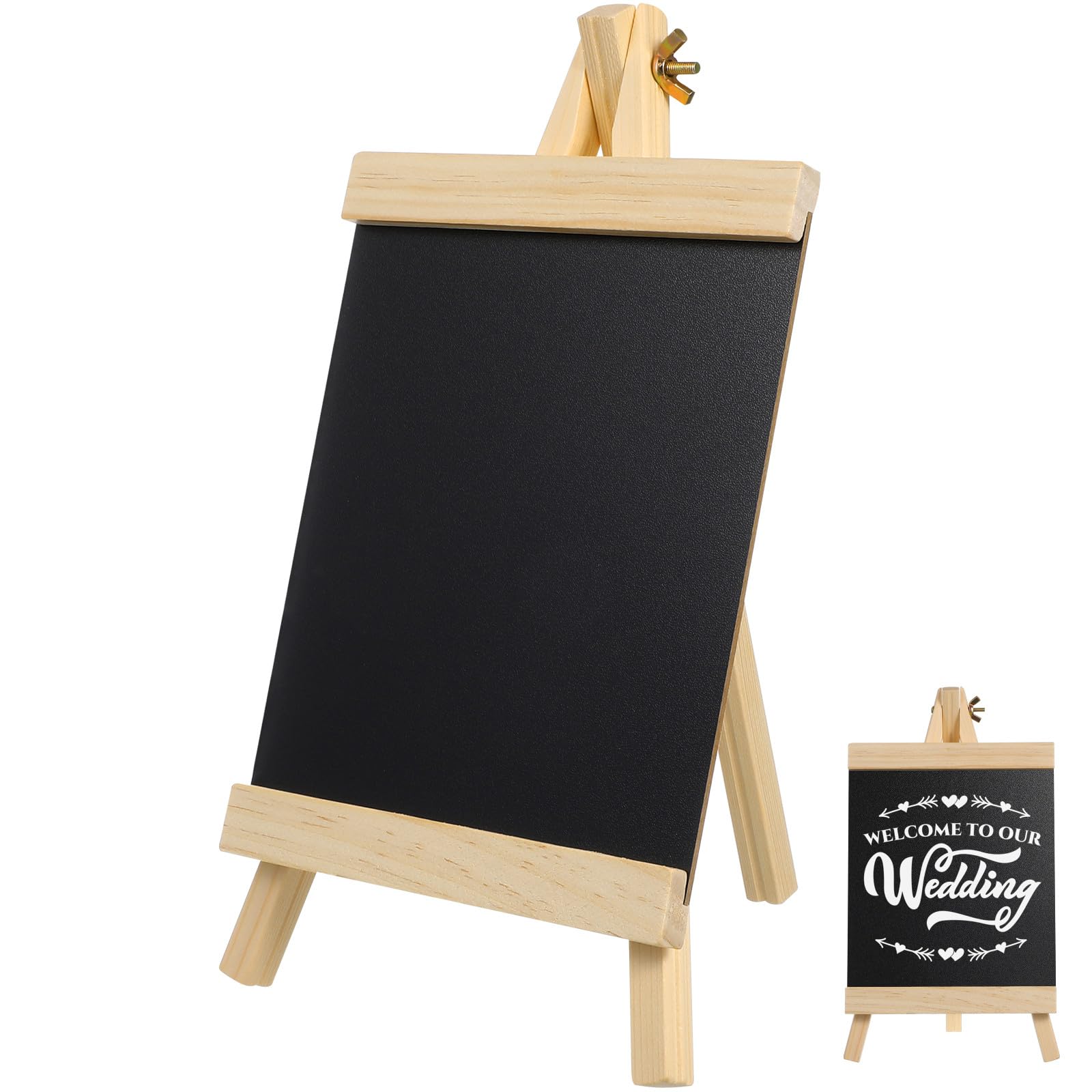 SEWACC Freestanding Wooden Chalkboard Sign with Stand, Mini Tabletop Chalkboard Easel for Wedding Messages, Home Decor, Shop Advertising, 29. 00x16. 00cm